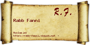 Rabb Fanni névjegykártya
