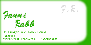 fanni rabb business card